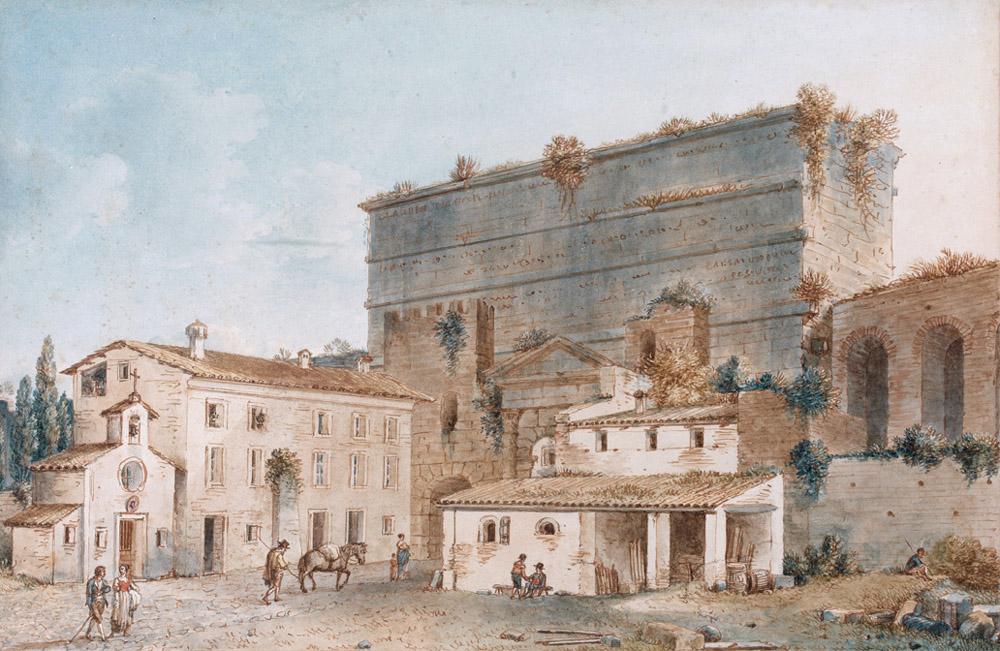 Victor-Jean Nicolle,Vue de la Porte Majeure depuis l'intérieur de la ville ( ?, avant 1826, date indéterminée)